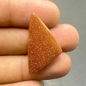 Cabujón de piedra dorada brillante, piedra preciosa Sun Sitara, cabujón de piedra arenisca, piedra preciosa de forma triangular, 32 x 18 x 6 mm, 20 ct