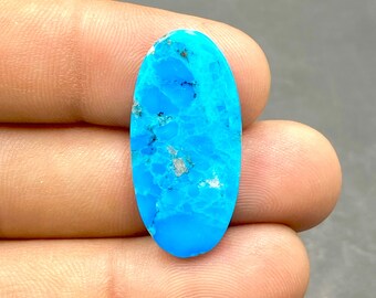 Beautiful Pyrite Turquoise Cabochon, Blue Turquoise With Pyrite Inclusion, Oval Shape Gemstone, 30x14x3mm, 11Ct