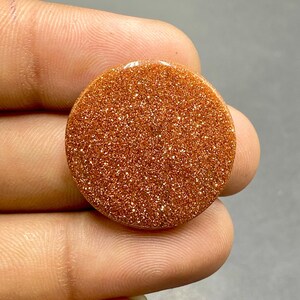 Sparkling Goldstone Cabochon, Sun Sitara Gemstone, Sandstone Cabochon, Round Shape Gemstone, 26x26x4mm, 24Ct
