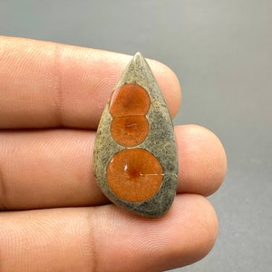 100 % naturlig jordnötsobsidian-cabochon, jordnötsobsidian-ädelsten, trumlad sten, handgjord ädelsten, 33 x 17 x 6 mm, 20 ct bild 1