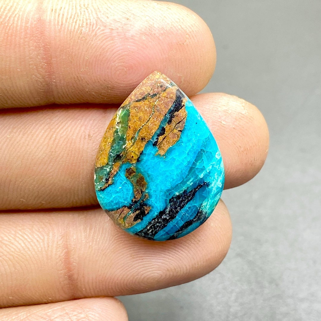 Beautiful Blue Opalina Cabochon, Pear Shape Gemstone, Polished