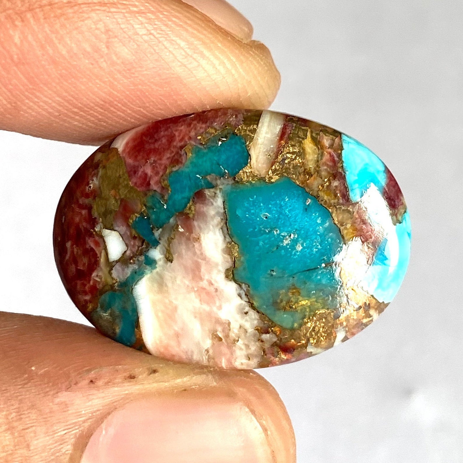 100 Natural Oyster Mohave Turquoise Gemstone CabochonOyster Etsy