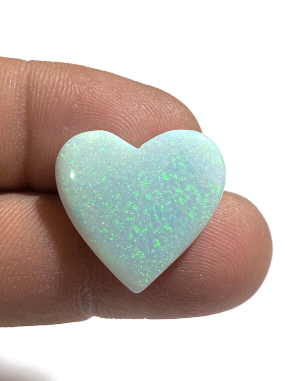 Sterling Opal Cabochon  Top Grade Monarch Opal Gemstone  Multi Color  Very High Quality  Heart Shape 4.5 Ct  16x16x3mm Loose Gemstone