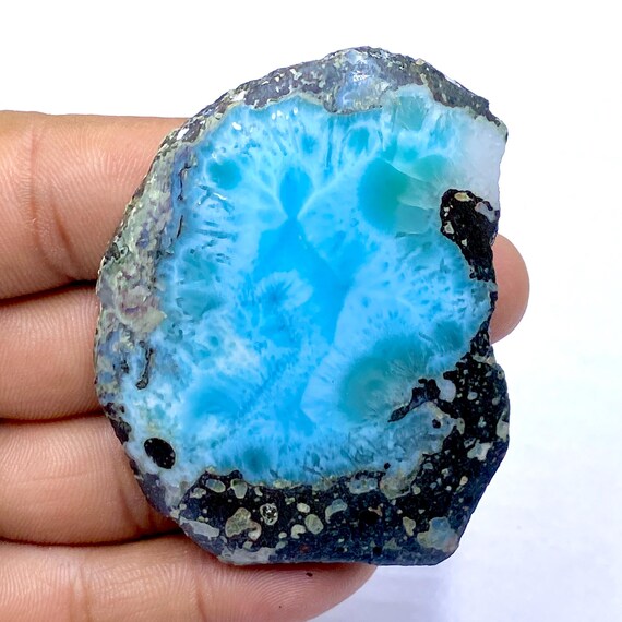 ラリマースライス M1455☆絶品☆ドミニカ産ラリマースライス原石145g