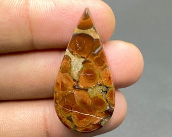 Peanut Obsidian Gemstone, Mexico Peanut Obsidian Cabochon, Pear Peanut Obsidian, Semi Precious Stone, 38x19x5mm, 24Ct