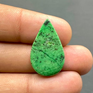 Natürlicher hochwertiger Maw sit sit Cabochon, Maw sit sit Jadeit, Birnenform Stein, polierter Edelstein, 28x17x4mm, 18Ct