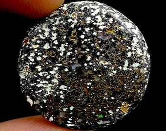 Top Quality Leopard Opal, Fire Opal, Mexican Leopard Opal, AAA+ Grade Opal Stone, Opal Loose Gemstone, Round Shape Opal, 24x24x5mm, 19Ct