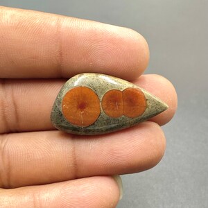 100 % naturlig jordnötsobsidian-cabochon, jordnötsobsidian-ädelsten, trumlad sten, handgjord ädelsten, 33 x 17 x 6 mm, 20 ct bild 2