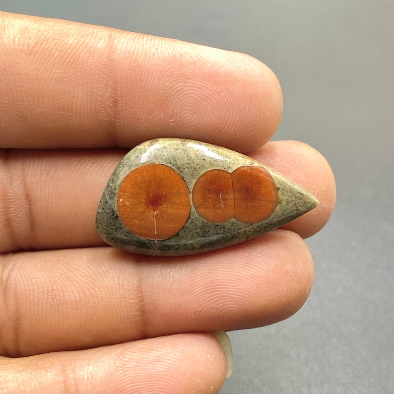100 % naturlig jordnötsobsidian-cabochon, jordnötsobsidian-ädelsten, trumlad sten, handgjord ädelsten, 33 x 17 x 6 mm, 20 ct bild 2