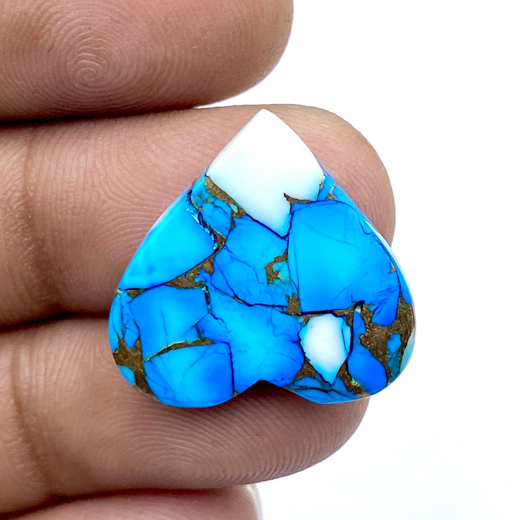 Ice Blue Dahlia Composite Turquoise, Kingman Turquoise, Handmade