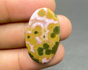 100% Natural Ocean Jasper Cabochon, Ocean Jasper Gemstone, Oval Shape Gemstone, Handmade Loose Gemstone, 31x19x5mm, 23Ct