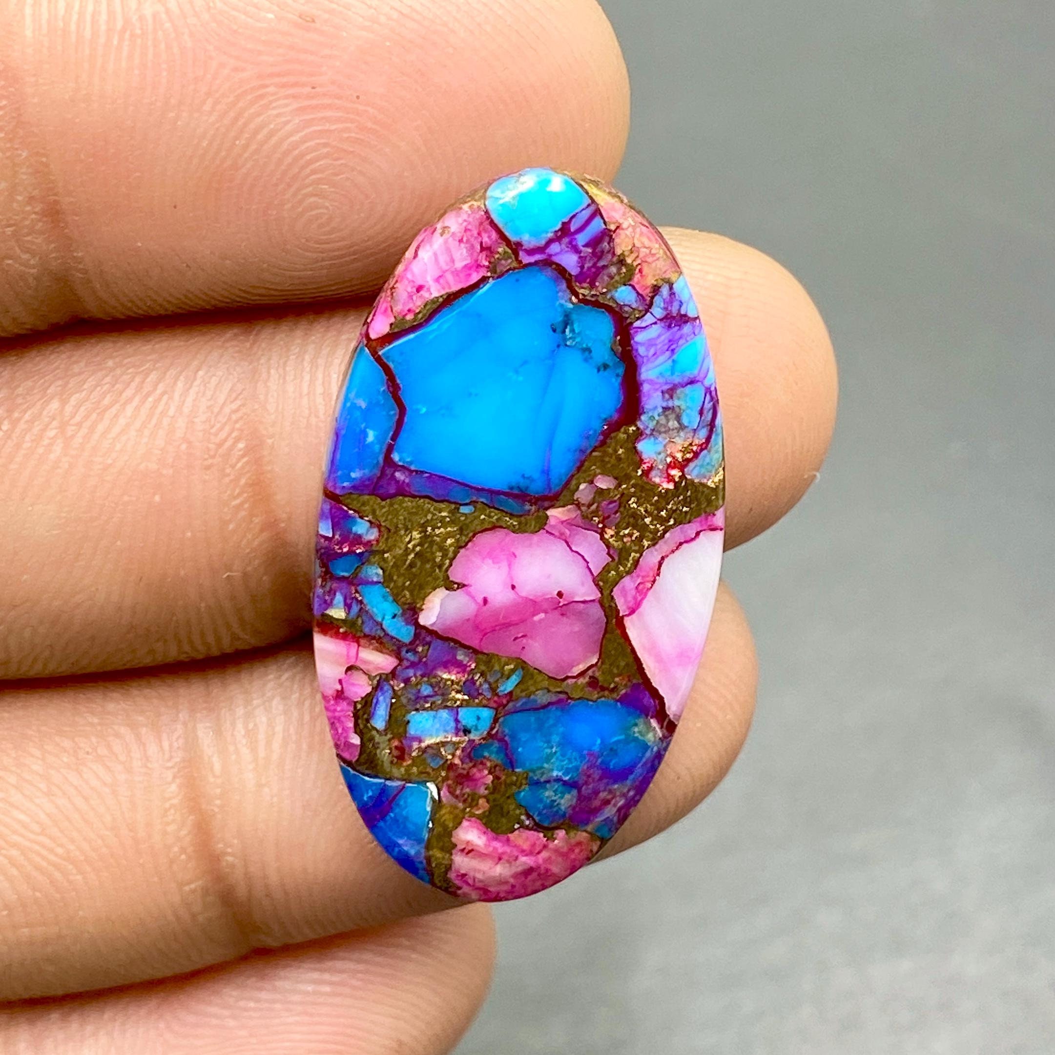 Purple Dahlia Copper Composite Turquoise Gemstone, American