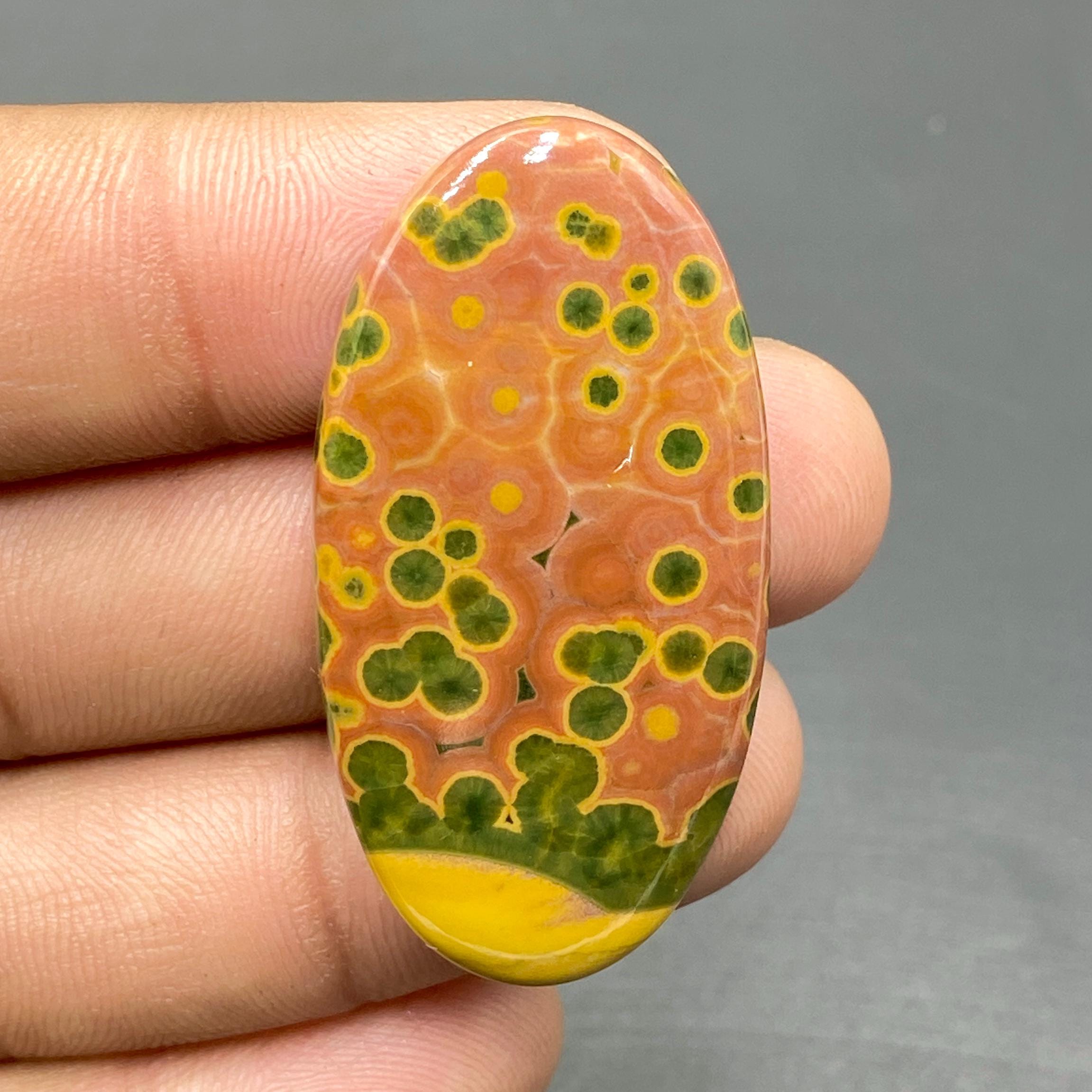 Ocean Jasper Cabochon, Ocean Jasper Gemstone, Oval Shape Gemstone