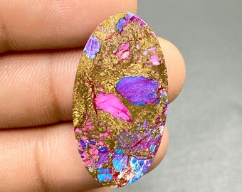 Purple Dahlia Copper Composite Turquoise Gemstone, American