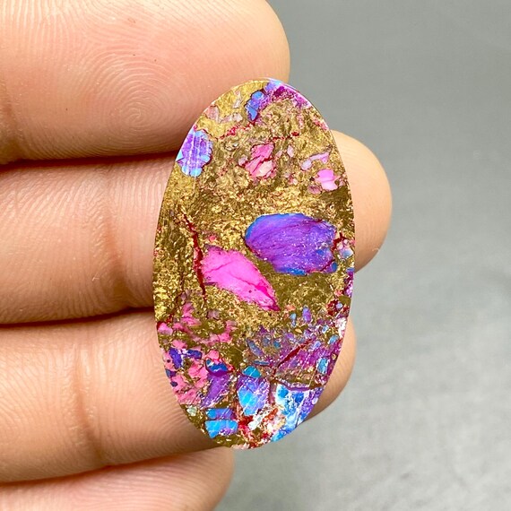 Purple Dahlia Copper Composite Turquoise Gemstone, American