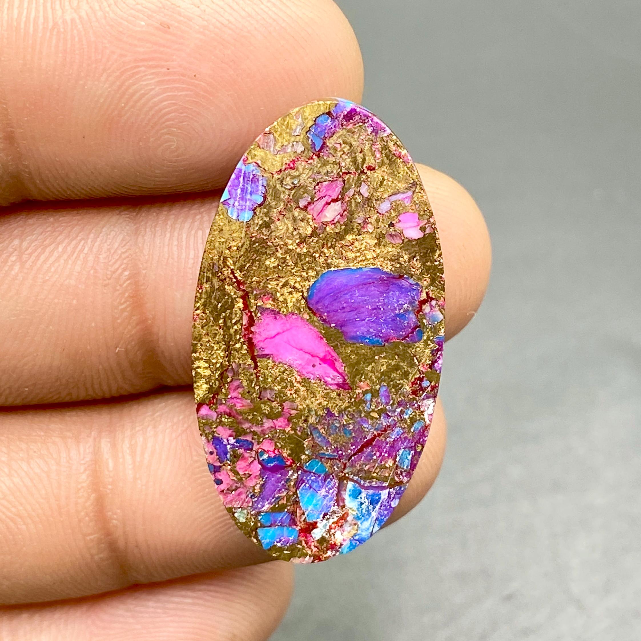 Purple Dahlia Copper Composite Turquoise Gemstone, American