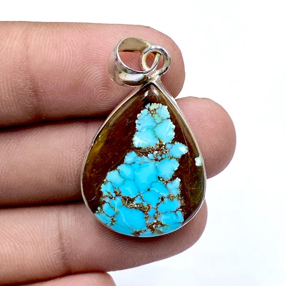 925 シルバーペンダントナンバー 8 ターコイズ シルバーペンダント