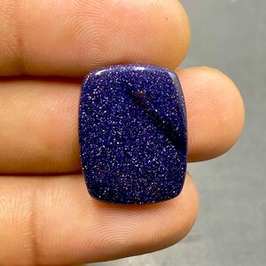 Cabujón de arenisca azul brillante, piedra preciosa Sun Sitara, cabujón de arenisca, piedra preciosa en forma de cojín, 22 x 17 x 4 mm, 12 ct