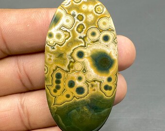 100% Natural Ocean Jasper Cabochon, Designer Ocean Jasper Gemstone, Loose Gemstone, 60x31x5mm, 85Ct