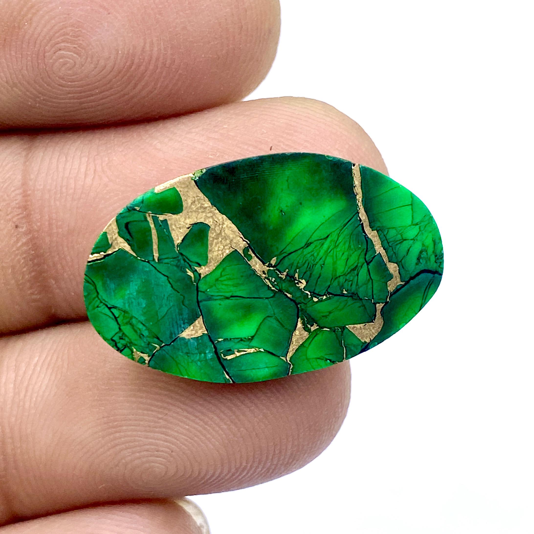 Irish Dahlia Composite Turquoise, Kingman Turquoise, Handmade