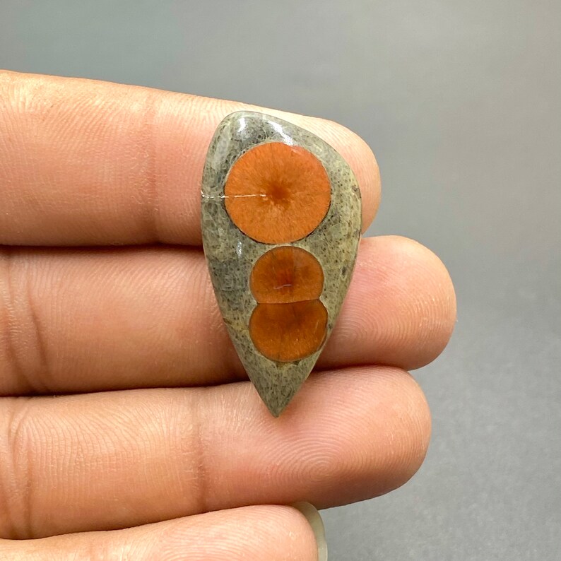100 % naturlig jordnötsobsidian-cabochon, jordnötsobsidian-ädelsten, trumlad sten, handgjord ädelsten, 33 x 17 x 6 mm, 20 ct bild 3