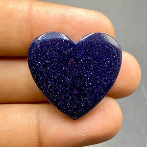 Cabujón de arenisca azul brillante, piedra preciosa Sun Sitara, cabujón de arenisca, piedra preciosa en forma de corazón, 26 x 28 x 5 mm, 27 ct