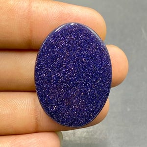 Cabujón de arenisca azul brillante, piedra preciosa Sun Sitara, cabujón de arenisca, piedra preciosa de forma ovalada, 35 x 26 x 4 mm, 28 ct