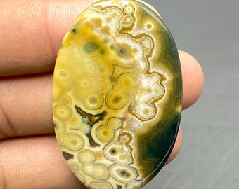 100% Natural Ocean Jasper Cabochon, Designer Ocean Jasper Gemstone, Loose Gemstone 49x30x4mm, 57Ct