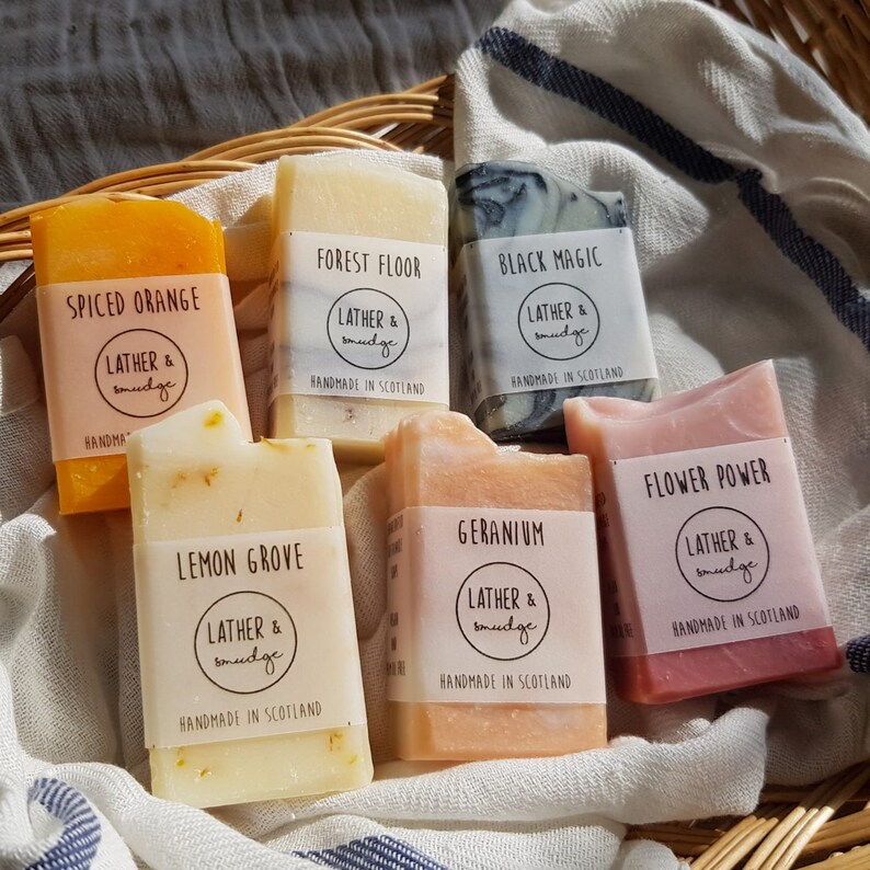 Six Natural Handmade Soap Bars Scotland Edinburgh Lather Etsy