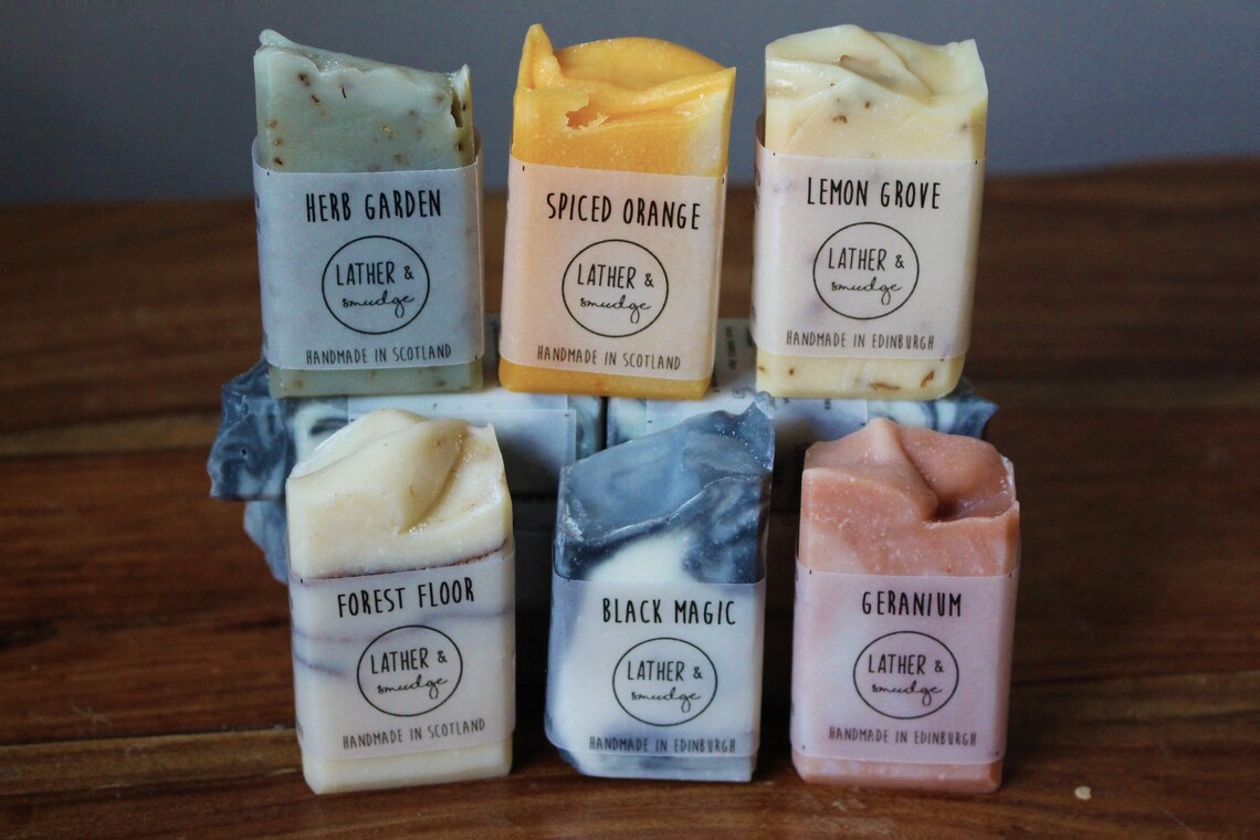 Six Natural Handmade Soap Bars Scotland Edinburgh Lather Etsy