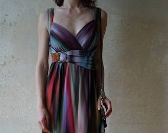 Vintage ANA ALCAZAR Mini-Kleid 00er Jahre Gr. 36/ S Wickelkleid-Optik sexy Sommerkleid toller Farbverlauf fließender Jersey super Zustand