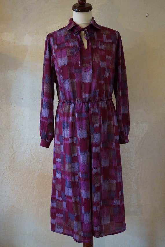 Vintage 70s 80s women's dress shirt blouse dress,