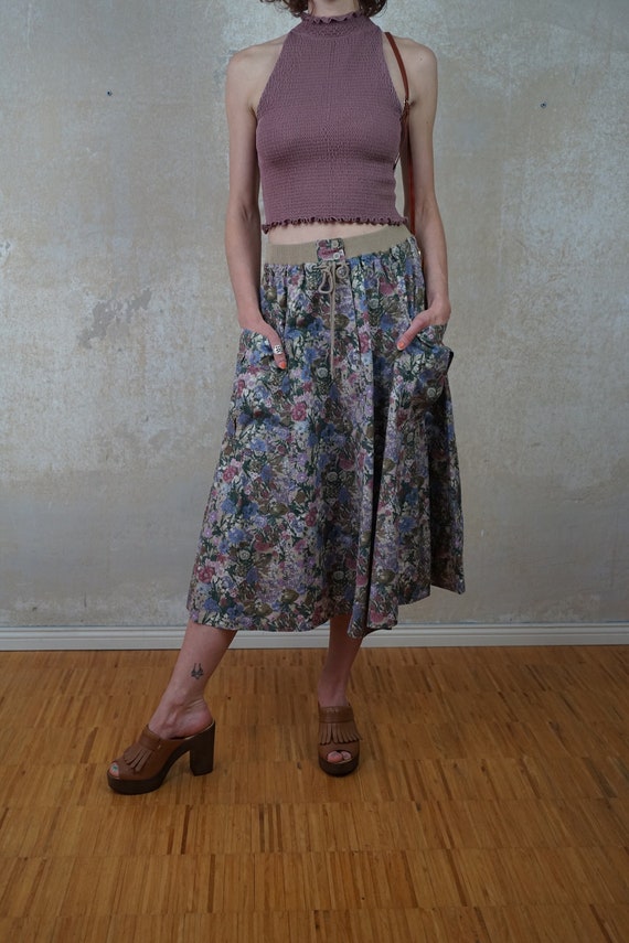 Vintage 80s 90s unworn plate skirt beige size. 38… - image 1
