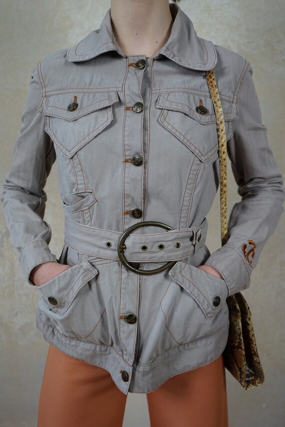 Vintage JUST CAVALLI jacket 70s style size M 34/X… - image 3