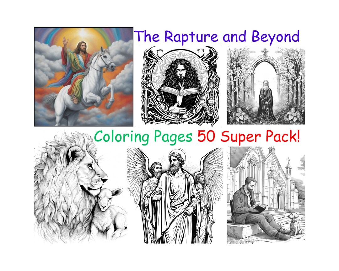 The Rapture and Beyond 50 Super Pack Adult Coloring Book Pages Inspired ...
