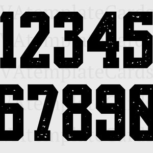 Sport Jersey Numbers SVG, Digital Numbers SVG, Birthday Numbers PNG, Plain Digital Numbers, Digital Download