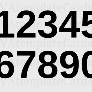 Sports Numbers Jersey SVG, Black Plain Numbers PNG, Birthday Numbers SVG, Numbers Sublimation