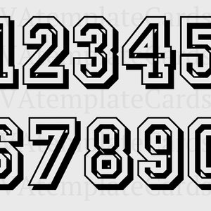 Digital Numbers SVG, Sport Team Jersey Numbers SVG, Birthday Numbers SVG, Digital Download