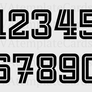 Sport Jersey Numbers SVG, Digital Numbers SVG, Birthday Numbers PNG, Cuttable File, Sport Shirt Number