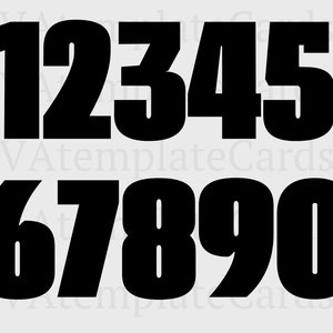 Birthday Numbers SVG, Sport Jersey Numbers PNG, Digital Numbers SVG, Plain Bold Numbers For Shirt