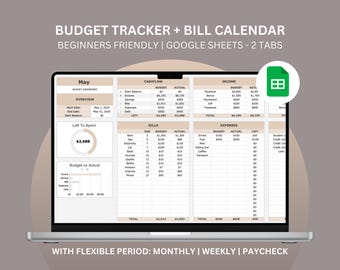 Google Sheets Haushaltsplaner: Einnahmen & Ausgaben Tracker (Digitaler Download)