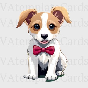 Cute Puppy With Red Bowtie PNG, Cute Animals PNG, Sublimation Design For Shirt, Dog PNG, Dog Shirt Design