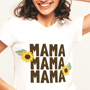 Mama Sunflower SVG, Mama Sublimation SVG, Mom Shirt Design SVG, Mom Svg Flowers, Mama Png Files