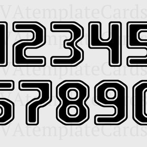Birthday Numbers, Digital Numbers, Sport Jersey Numbers, Sport Team Numbers SVG PNG, Digital Download