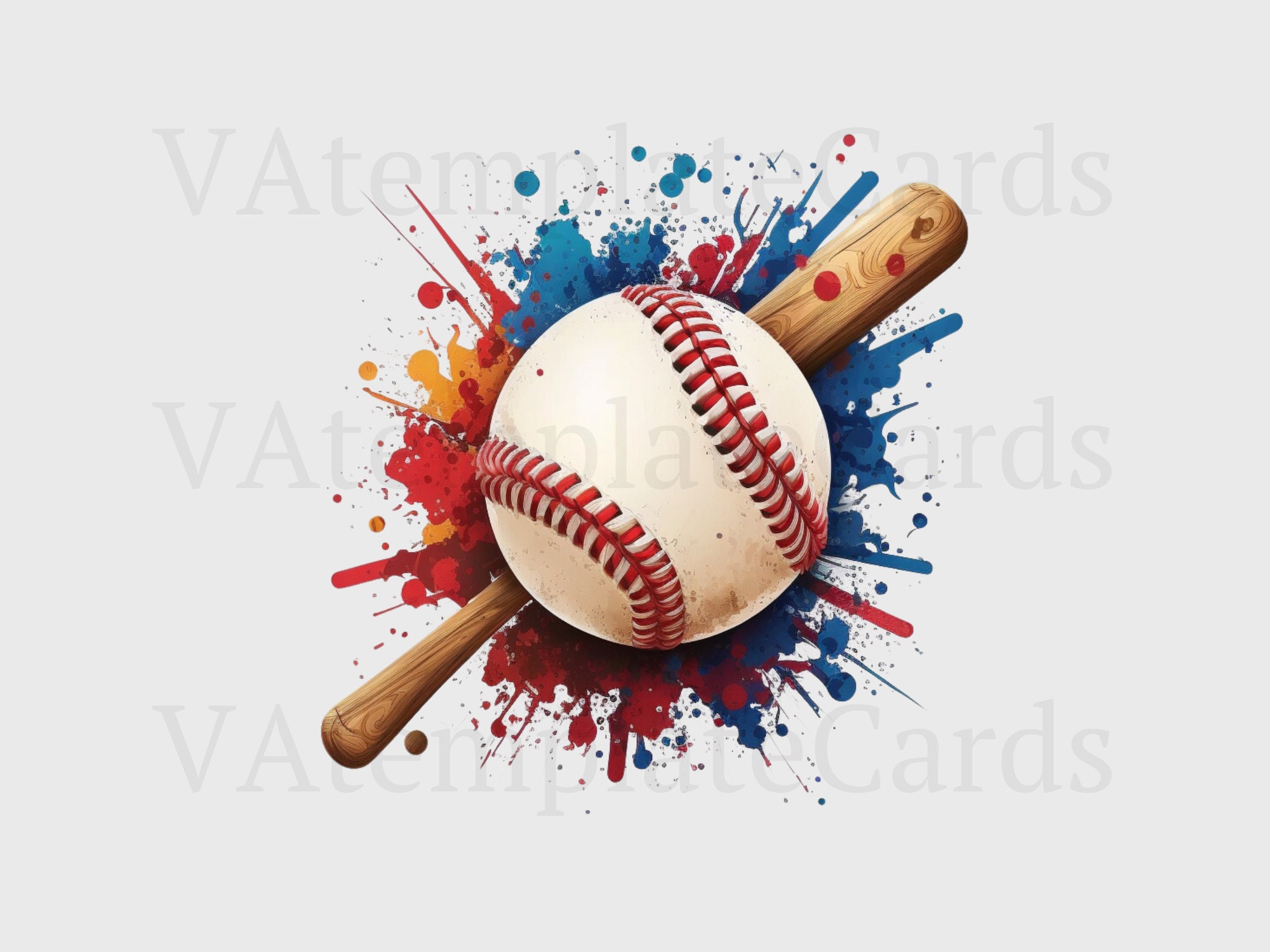 Baseball PNG, Baseball Ball and Bat PNG, Sublimation Baseball PNG