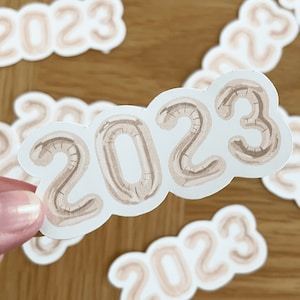 2023 Balloons Sticker I Twenty/Twenty two, Résistant aux intempéries, Résistant à l’eau, Bonne année, Planificateur, Journal