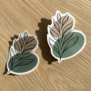 Artsy Leaf Die Cut Sticker I Weatherproof, Clear, Laptop, Waterbottle, Journal, Art