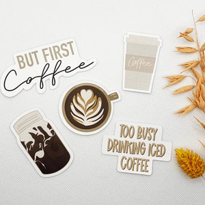 Coffee Sticker Pack I Bullet Journal, Scrapbooking, Autocollants, Laminés