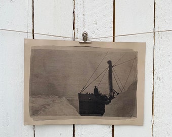 bow cyanotype - A4, taken from a photograph by J.Lied 1913. alternative photography