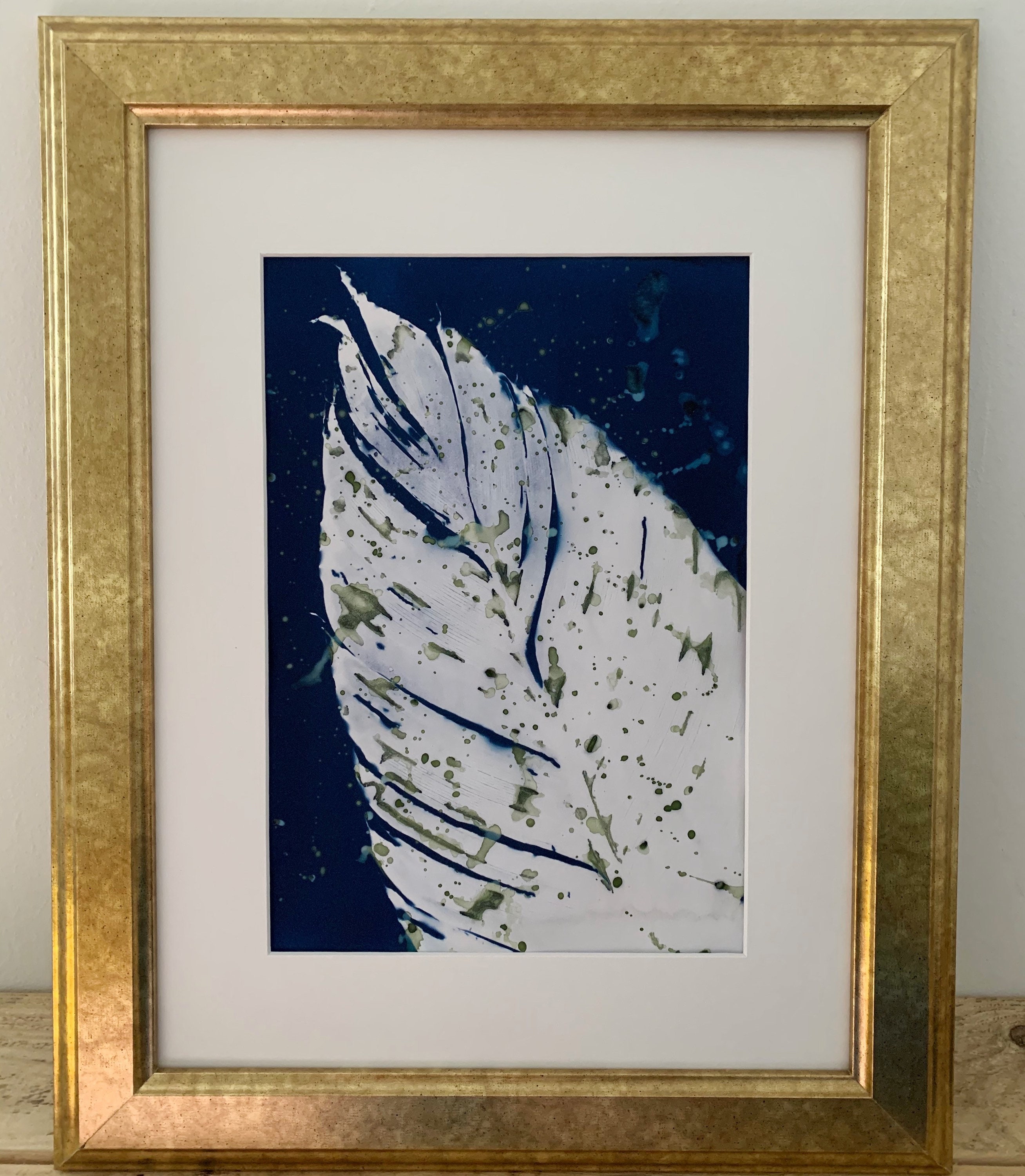 Cyanotype de Feuille Canna Du Pays Basque - Photographie Alternative A4